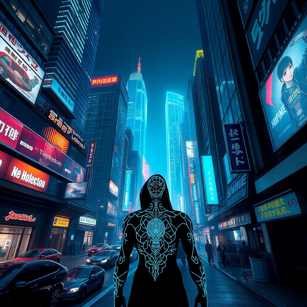 AI generated art for prompt: Craft an image showcasing a futuristic cyberpunk cityscape inspired by Japanese anime, featuring sle