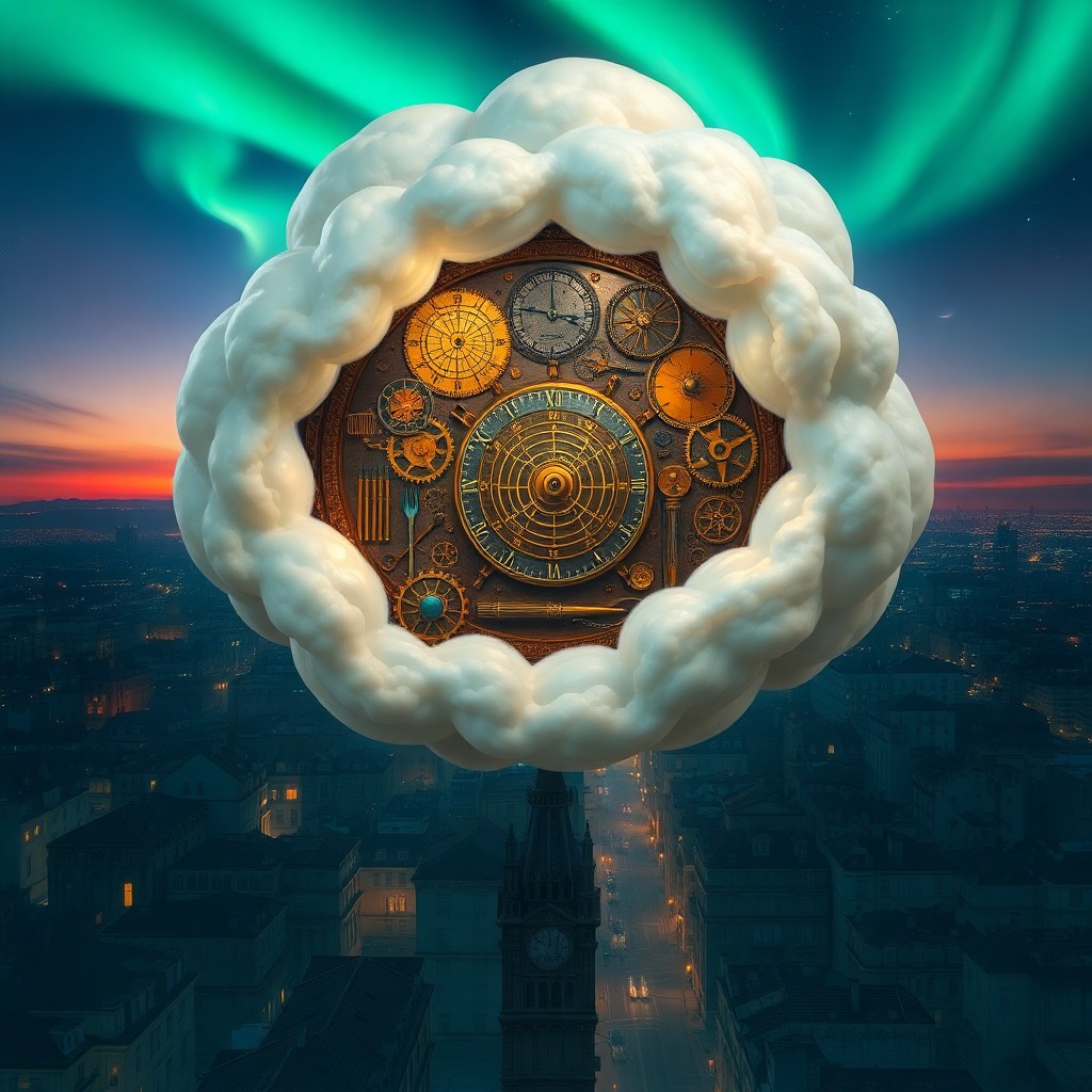 AI generated art for prompt: An imaginative fusion of Renaissance art and steampunk aesthetics portrays a celestial clockmaker's 