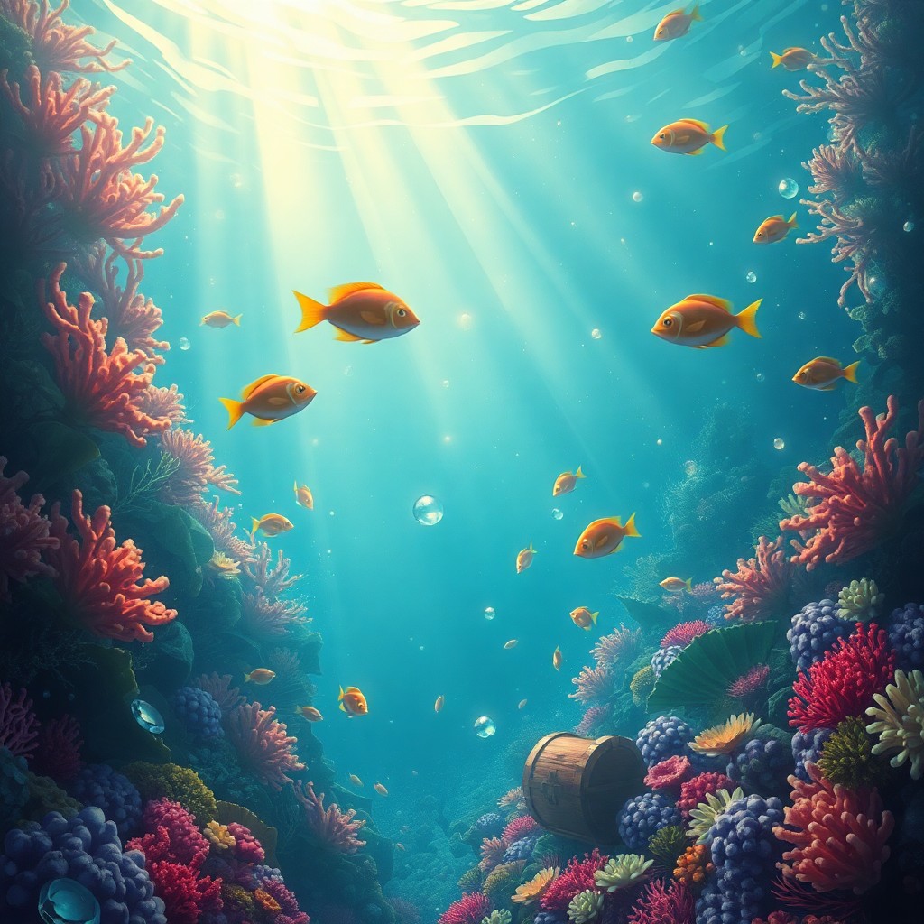 AI generated art for prompt: A captivating underwater scene reminiscent of classic Disney animation comes to life, depicting an a