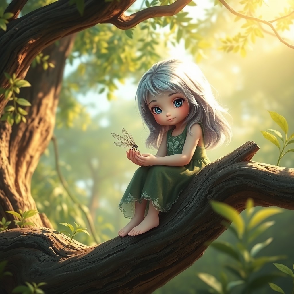 AI generated art for prompt: A whimsical digital artwork captures the essence of a magical moment in an enchanted forest clearing