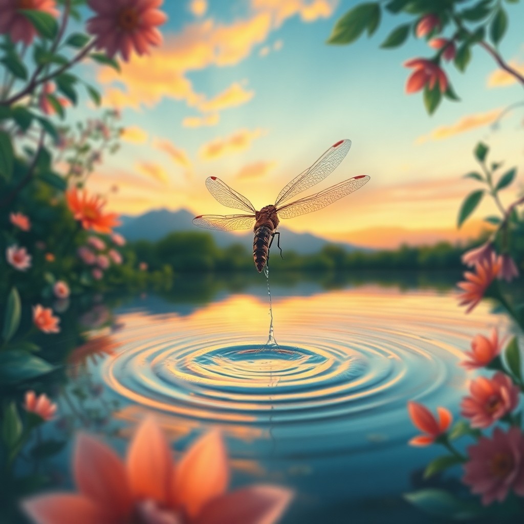 AI generated art for prompt: Envision an alluring digital artwork reminiscent of impressionist aesthetics, portraying a 'bug's-ey