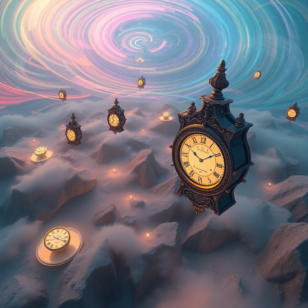 AI generated art for prompt: Craft an image in a hyper-realistic digital art style, depicting a surreal landscape with dreamlike 