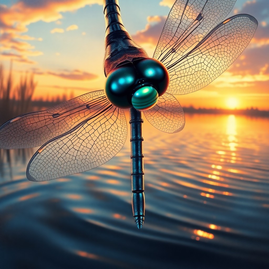 AI generated art for prompt: A celestial portrait of a dragonfly with iridescent wings, detailed in the style of scientific illus