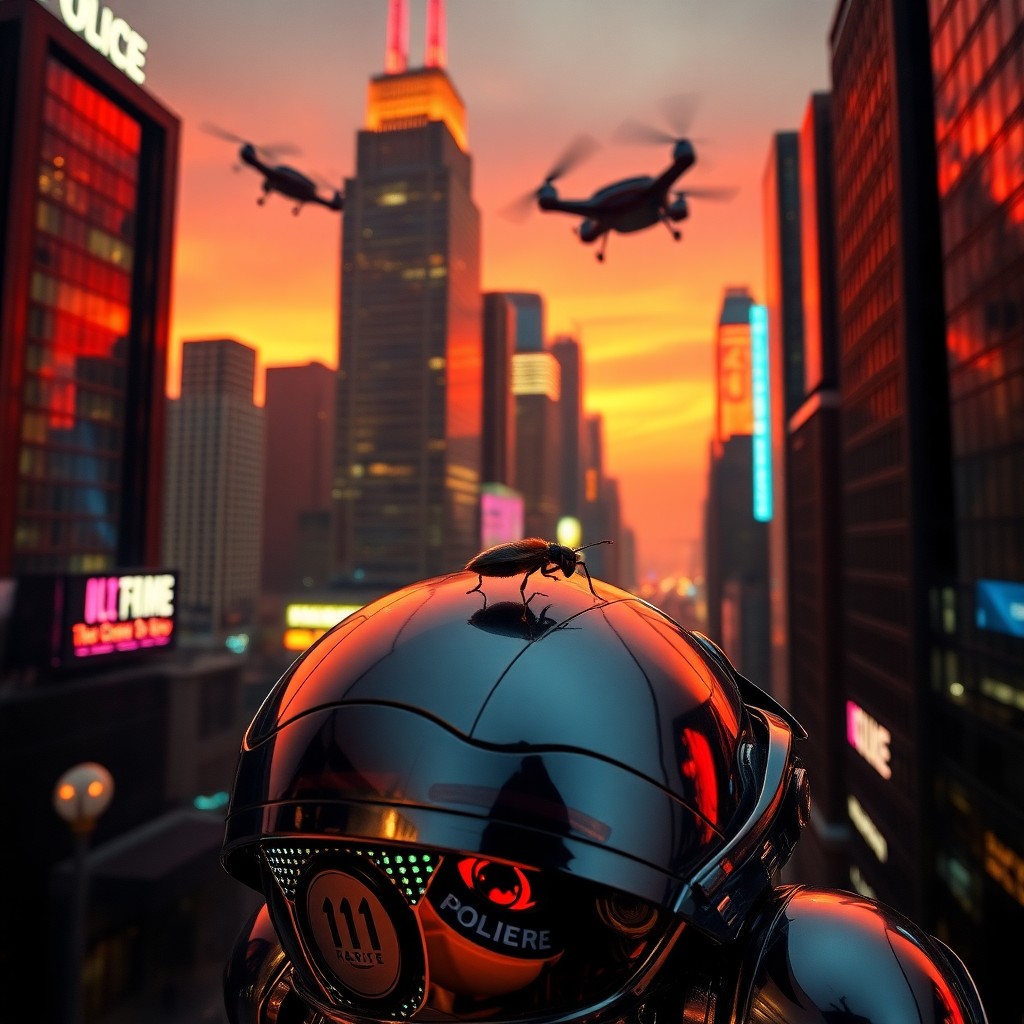 AI generated art for prompt: Envision a cityscape at twilight, infused with the allure of classic noir cinema through its rich sh