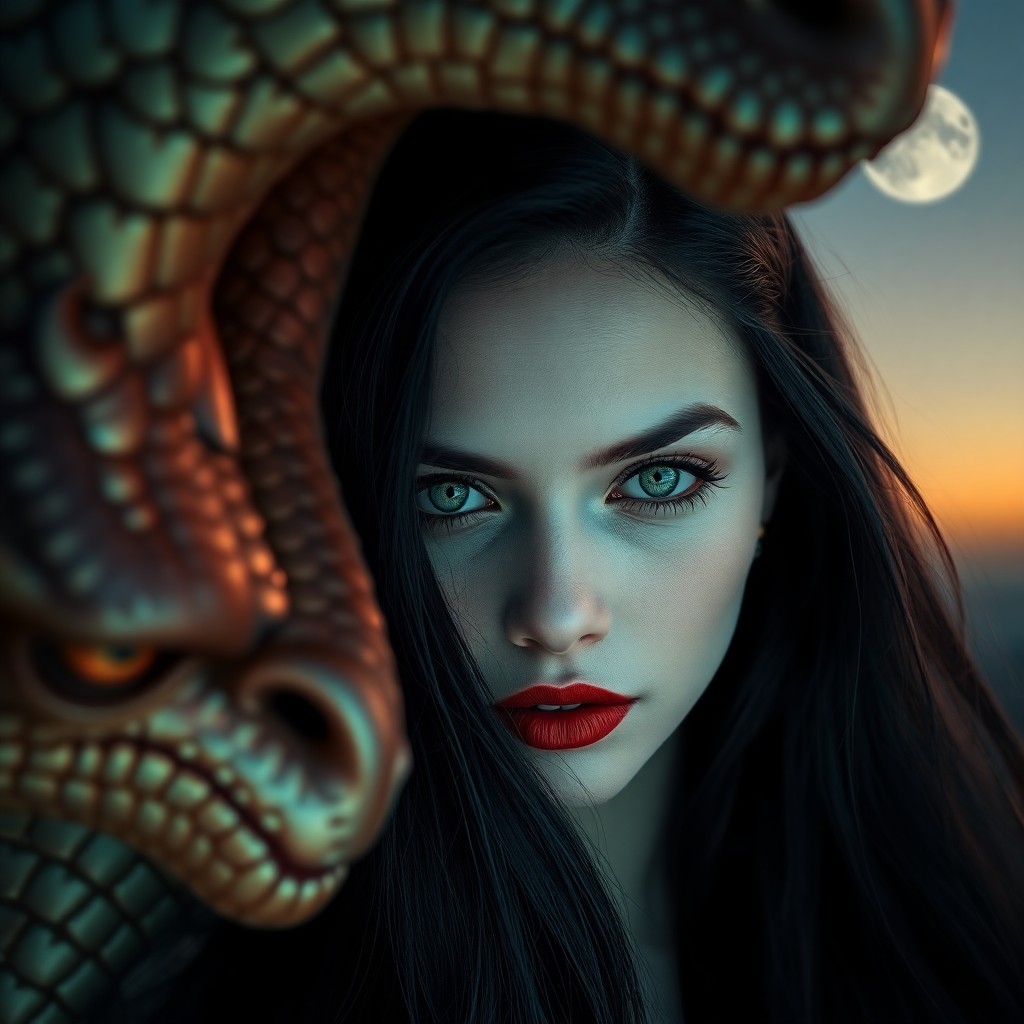 AI generated art for prompt: A captivating portrait in the vein of Romanticism with Surrealist undertones portrays a young woman 