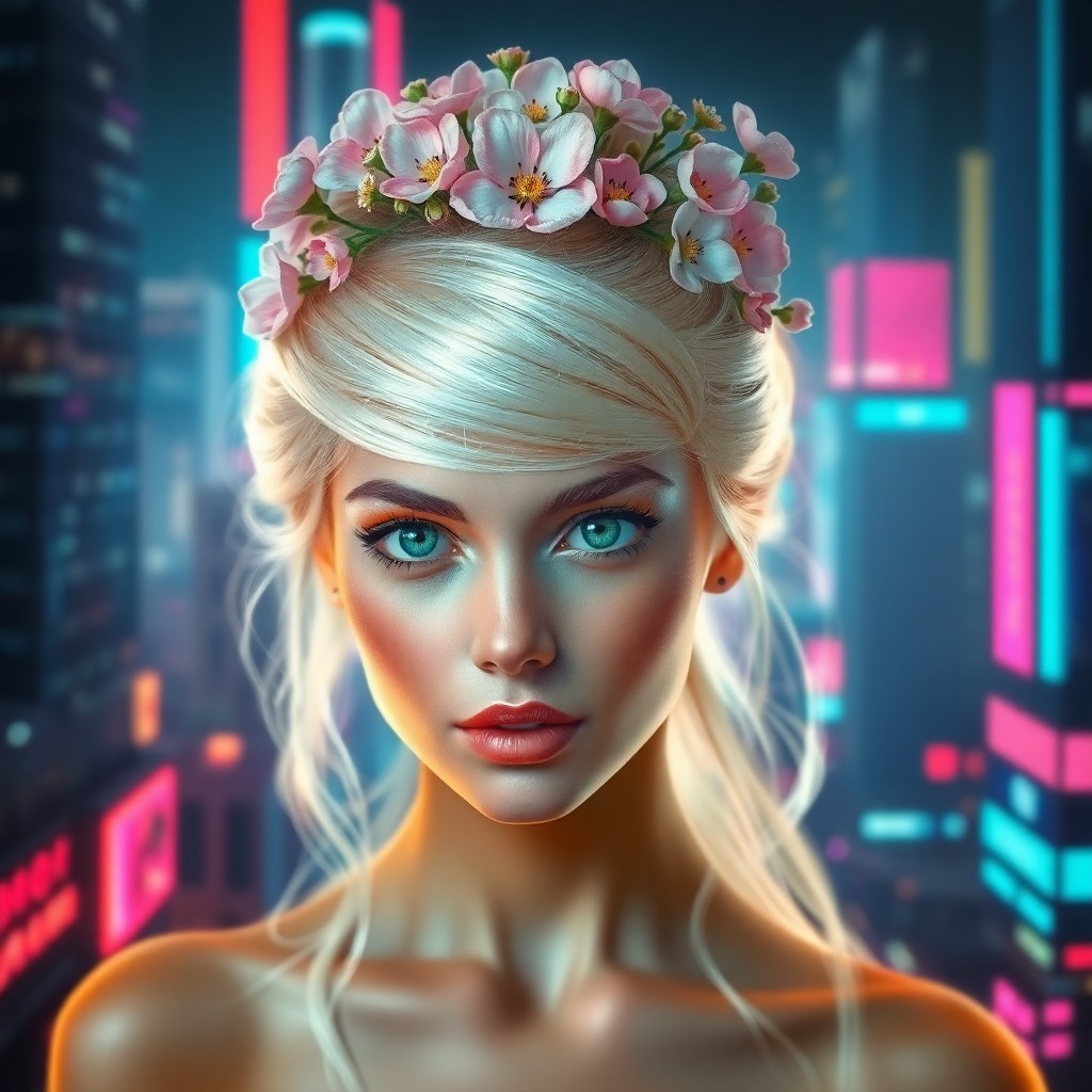 AI generated art for prompt: A strikingly realistic digital art portrait captures a young woman with captivating emerald eyes, he