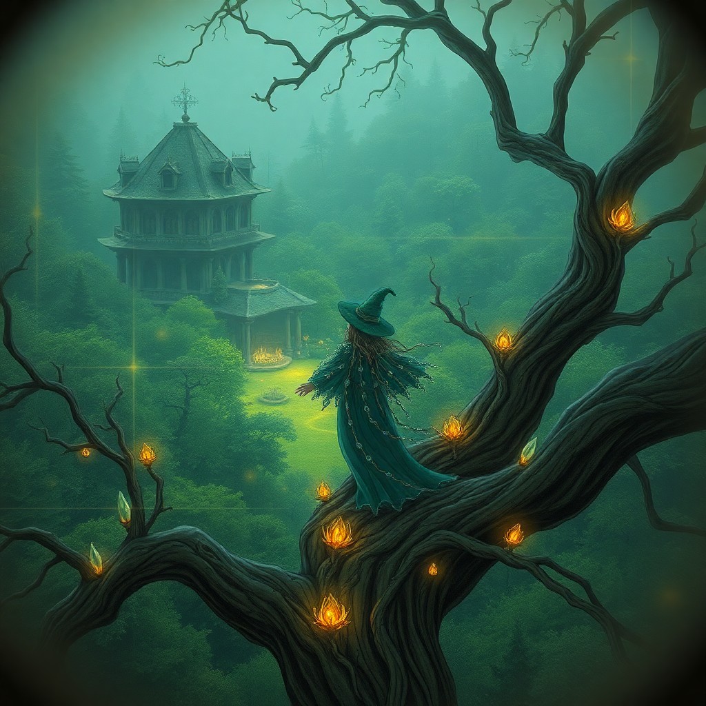 AI generated art for prompt: In the captivating style reminiscent of classic fairy tale illustrations, create an enchanting image