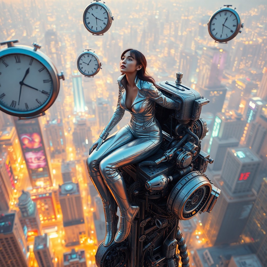 AI generated art for prompt: A captivating image in the photorealistic 3D digital art style portrays a surreal fusion of time and