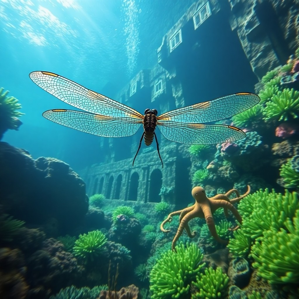 AI generated art for prompt: A mesmerizing underwater realm, reminiscent of James Cameron's cinematic vision, reveals an awe-insp