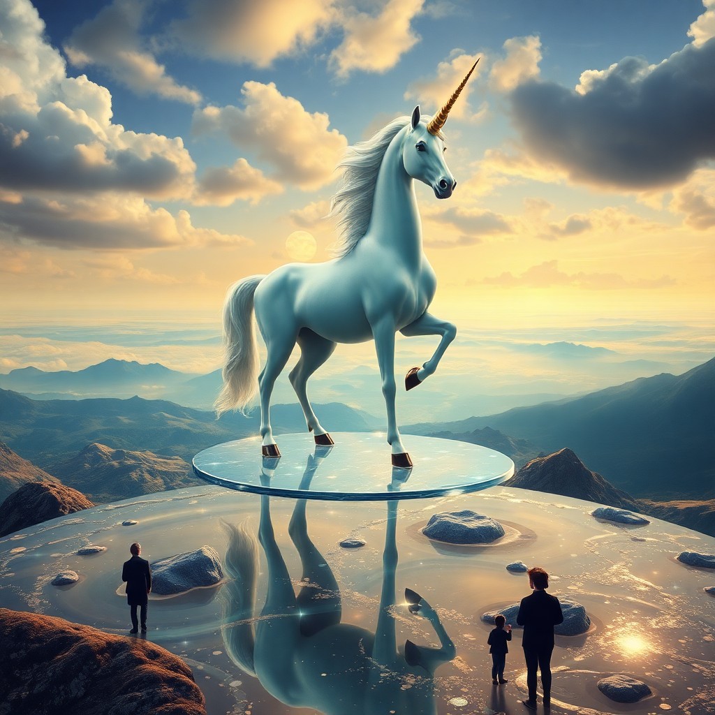 AI generated art for prompt: Picture a whimsical dreamscape reminiscent of Salvador Dali's surrealistic vision, where an awe-insp