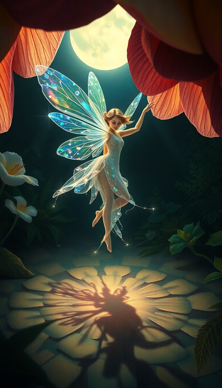 AI generated art for prompt: An enchanting fusion of Art Nouveau and Renaissance painting styles captures a celestial fairy with 