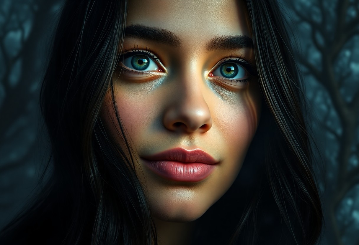 AI generated art for prompt: Create a hyperrealistic portrait in a cinematic close-up style, capturing the essence of a young Nor