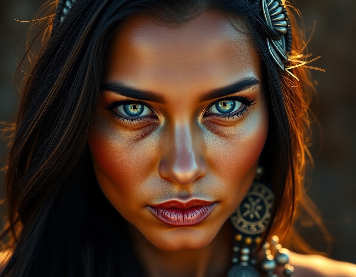 AI generated art for prompt: A highly detailed, ultrarealistic portrait of a Micronesian fortune teller, her enigmatic gaze drawi