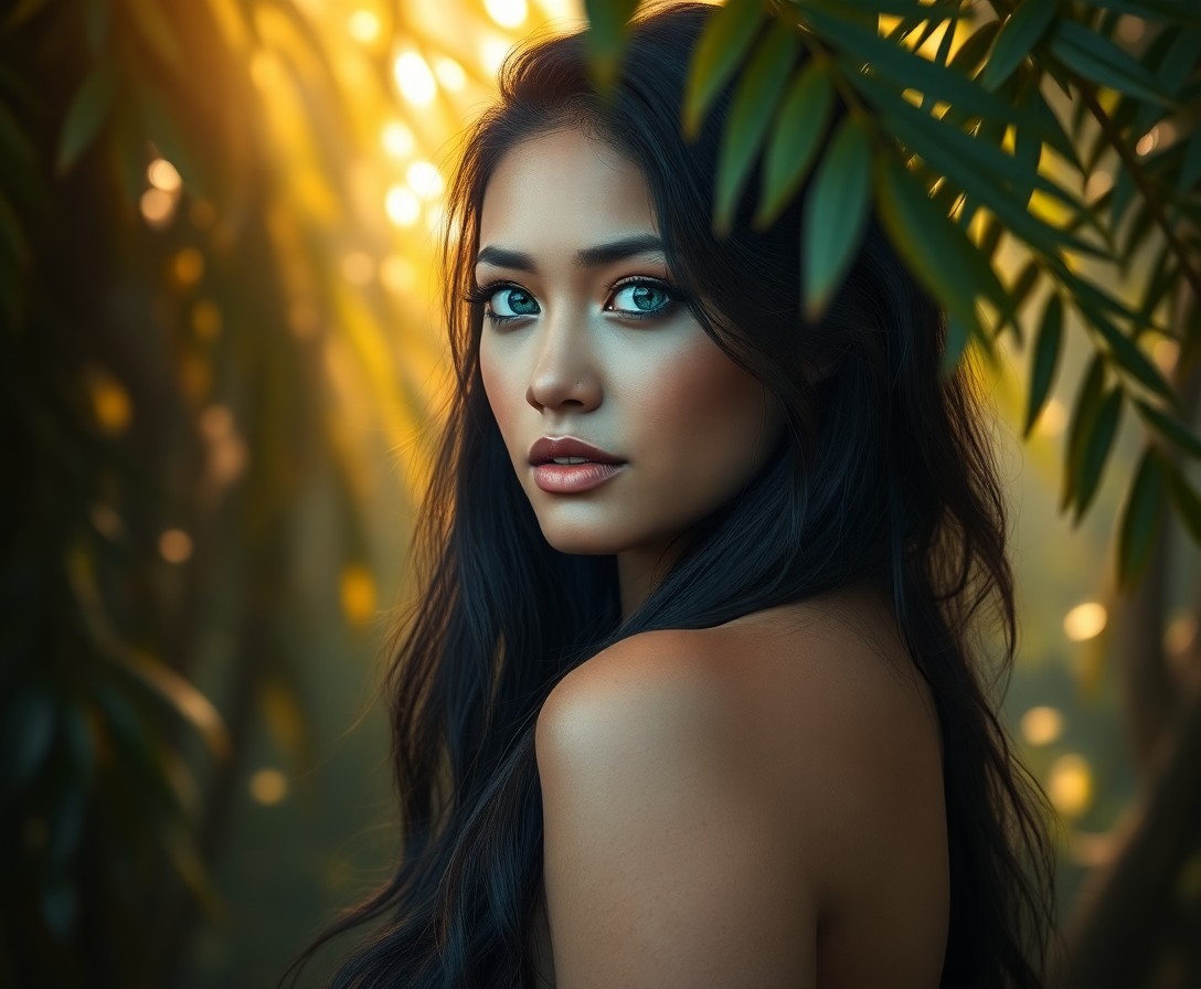 AI generated art for prompt: An ultra-realistic portrait captivates with its serene subject, a Polynesian woman of enigmatic allu