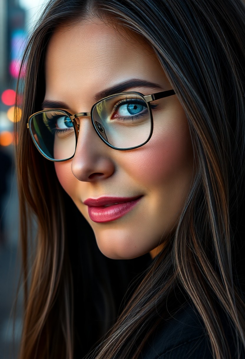 AI generated art for prompt: Craft a hyperrealistic digital portrait of an intriguing Caucasian woman with serene blue eyes and a