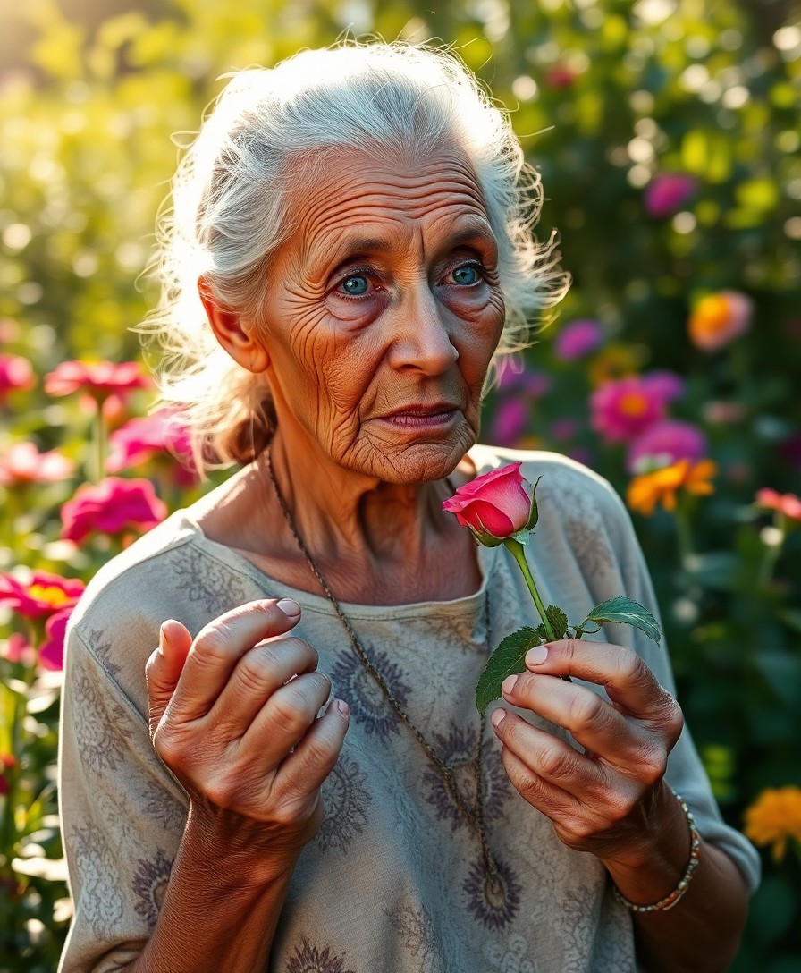 AI generated art for prompt: Craft a fine art photography portrait of an elderly Aboriginal woman with distinctive weathered feat