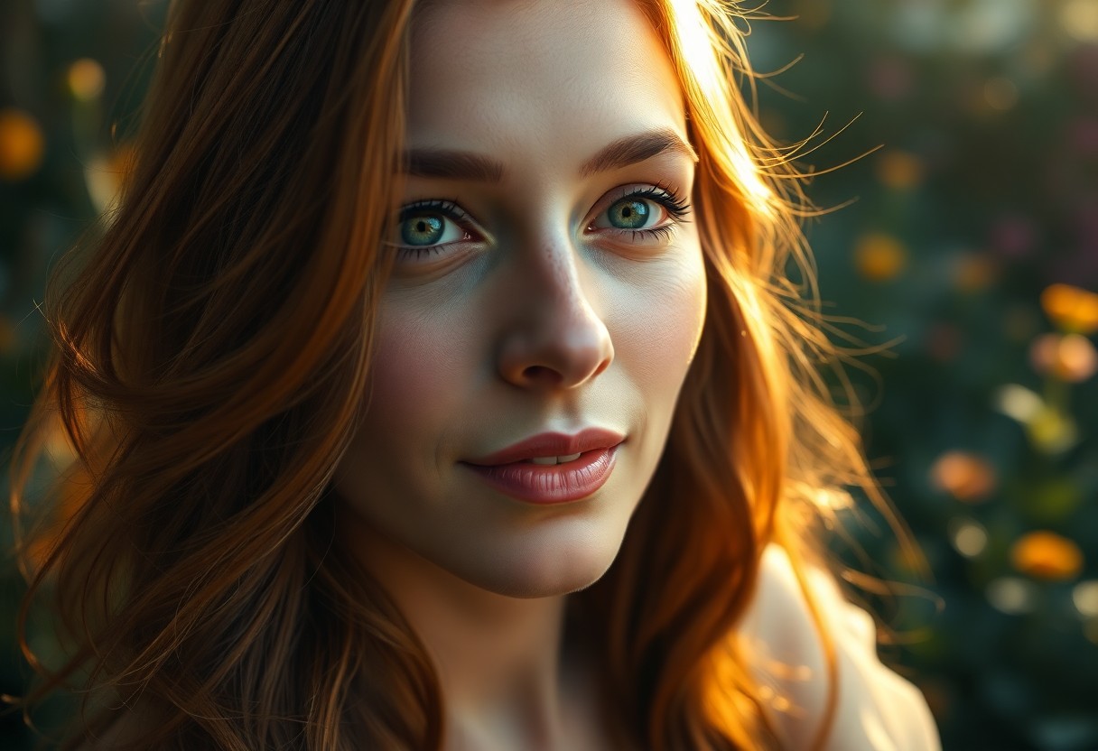 AI generated art for prompt: Depict a super-realistic portrait of a captivating Southern European woman with timid green eyes and