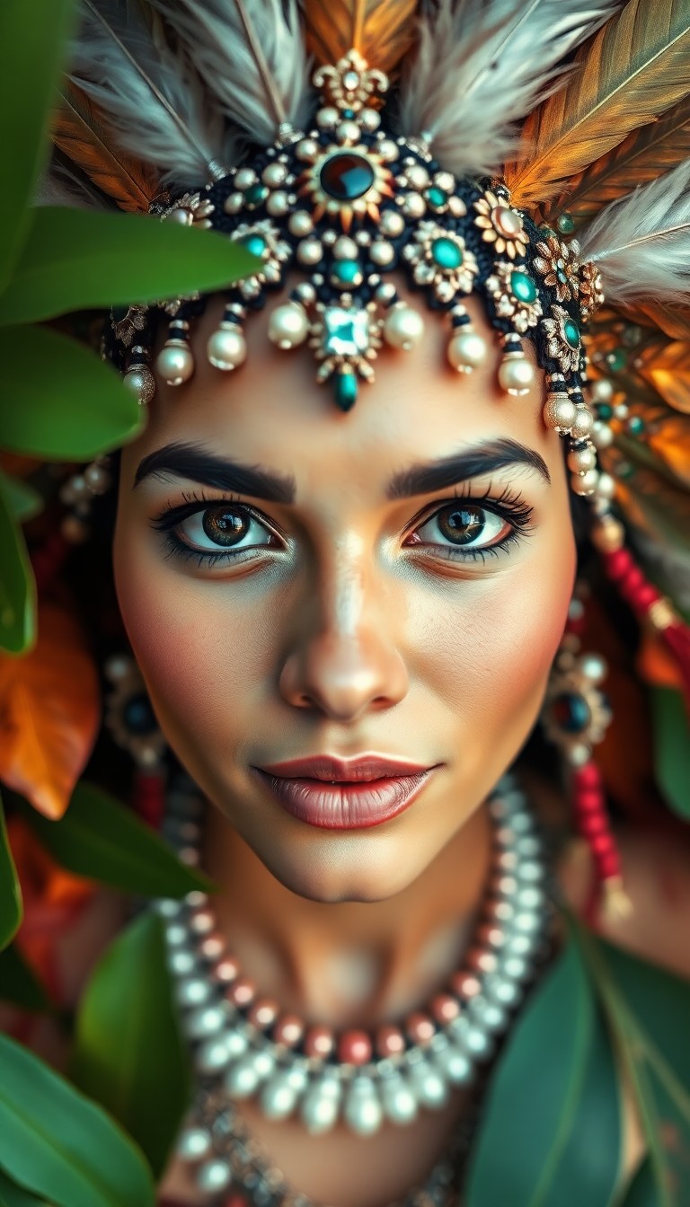 AI generated art for prompt: Craft an enthralling portrait photograph showcasing a captivating Latin American woman from a unique