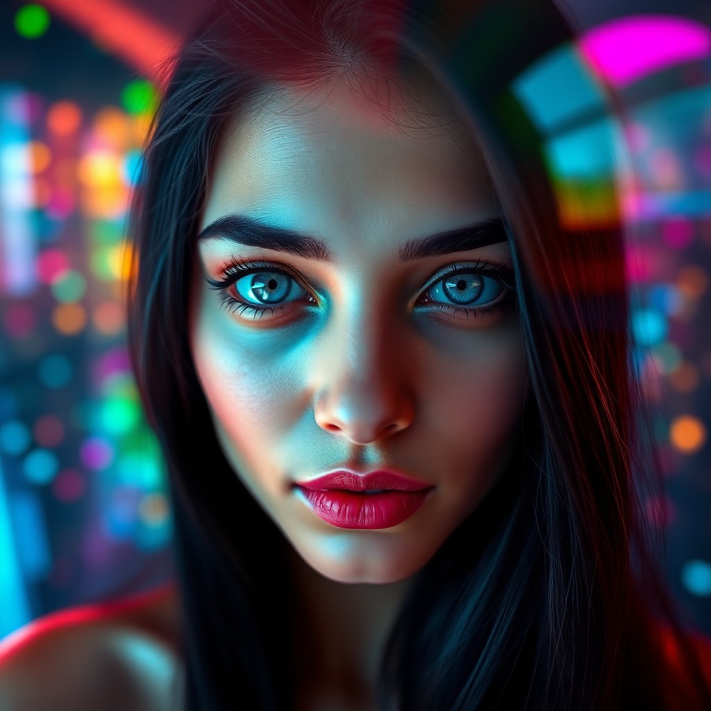 AI generated art for prompt: A captivating hyperrealistic portrait seamlessly blends surrealism and hyperrealism to depict a youn