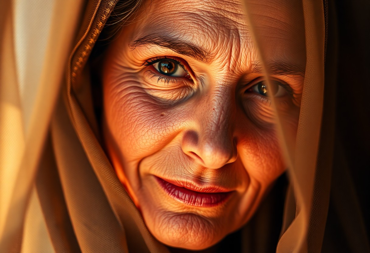 AI generated art for prompt: Imagine a captivating Renaissance-inspired portrait of a wise middle-aged Middle Eastern woman with 