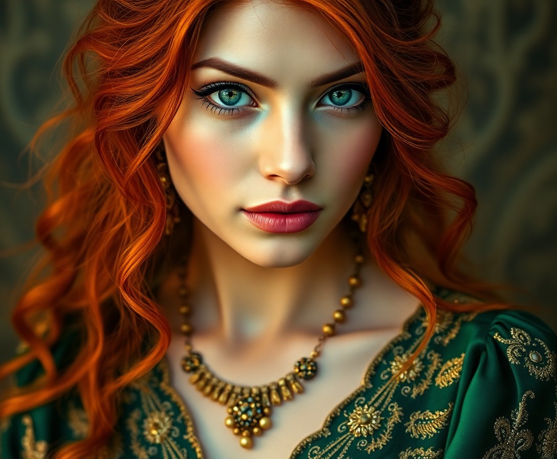 AI generated art for prompt: Craft an enchanting Pre-Raphaelite-inspired portrait featuring a captivating South Asian woman with 