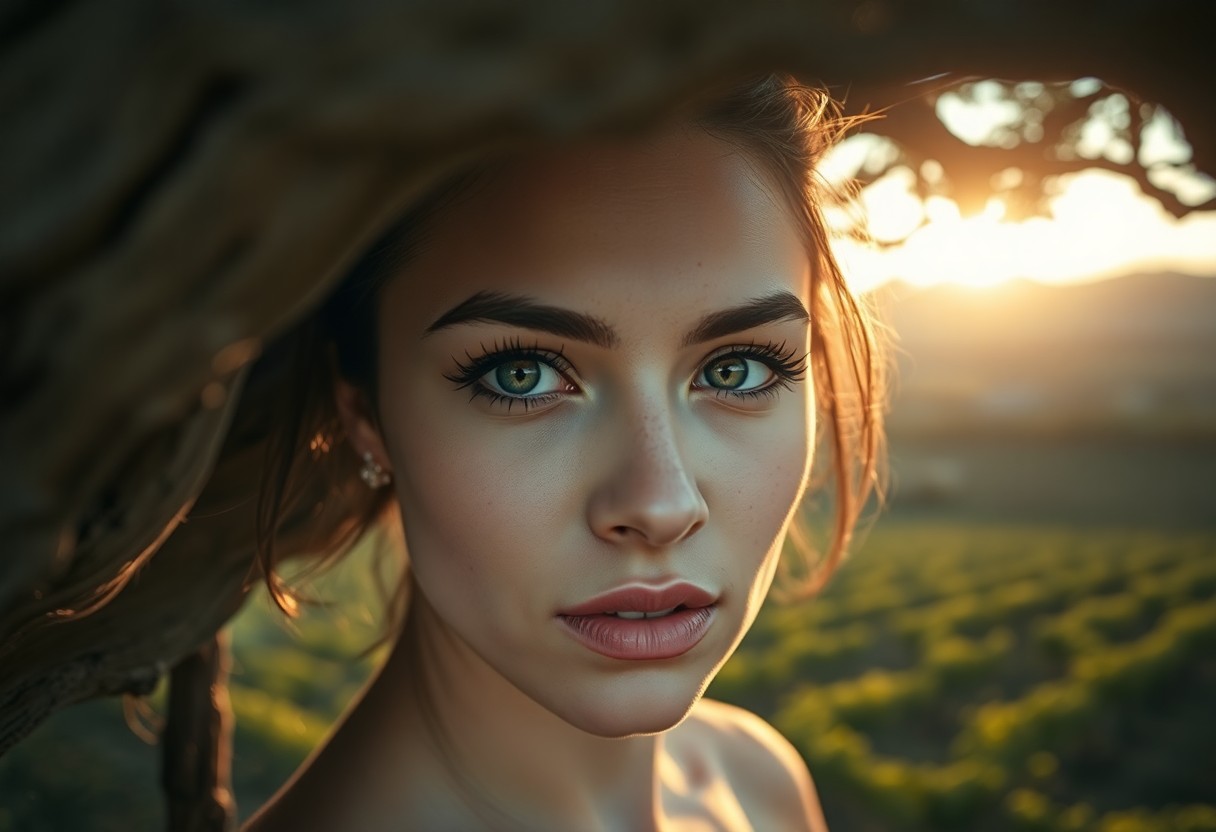 AI generated art for prompt: A hauntingly beautiful portrait depicts a Pacific Islander woman, her enigmatic emerald eyes piercin