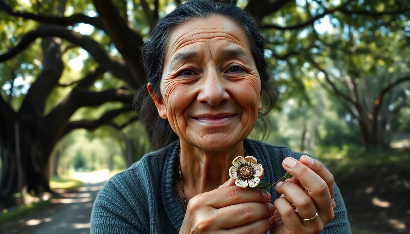 AI generated art for prompt: A portrait photograph captures a middle-aged Andean woman with a weathered face, seated in the shade