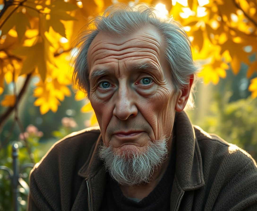 AI generated art for prompt: A highly detailed, hyperrealistic portrait captures an elder with old-school features, deep creases 