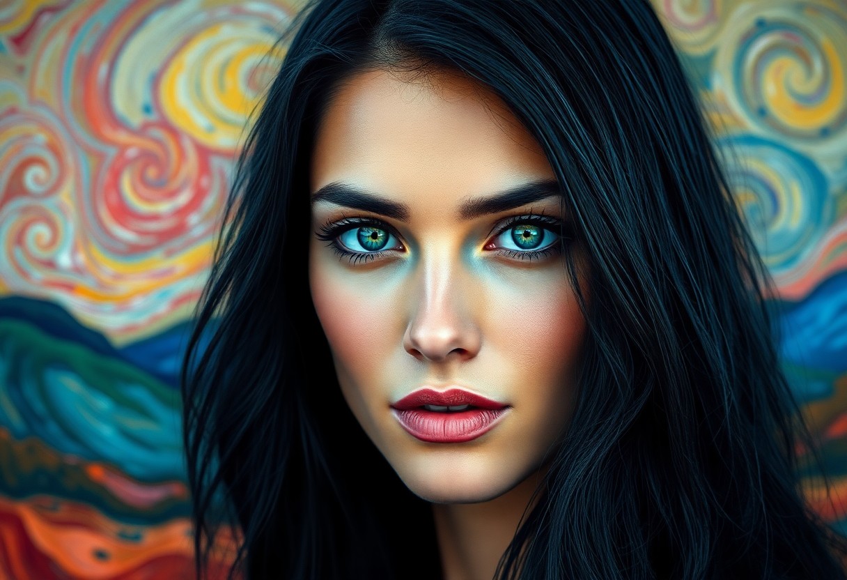 AI generated art for prompt: Envision an ultra-realistic portrait capturing the enigmatic essence of a Southern European woman in