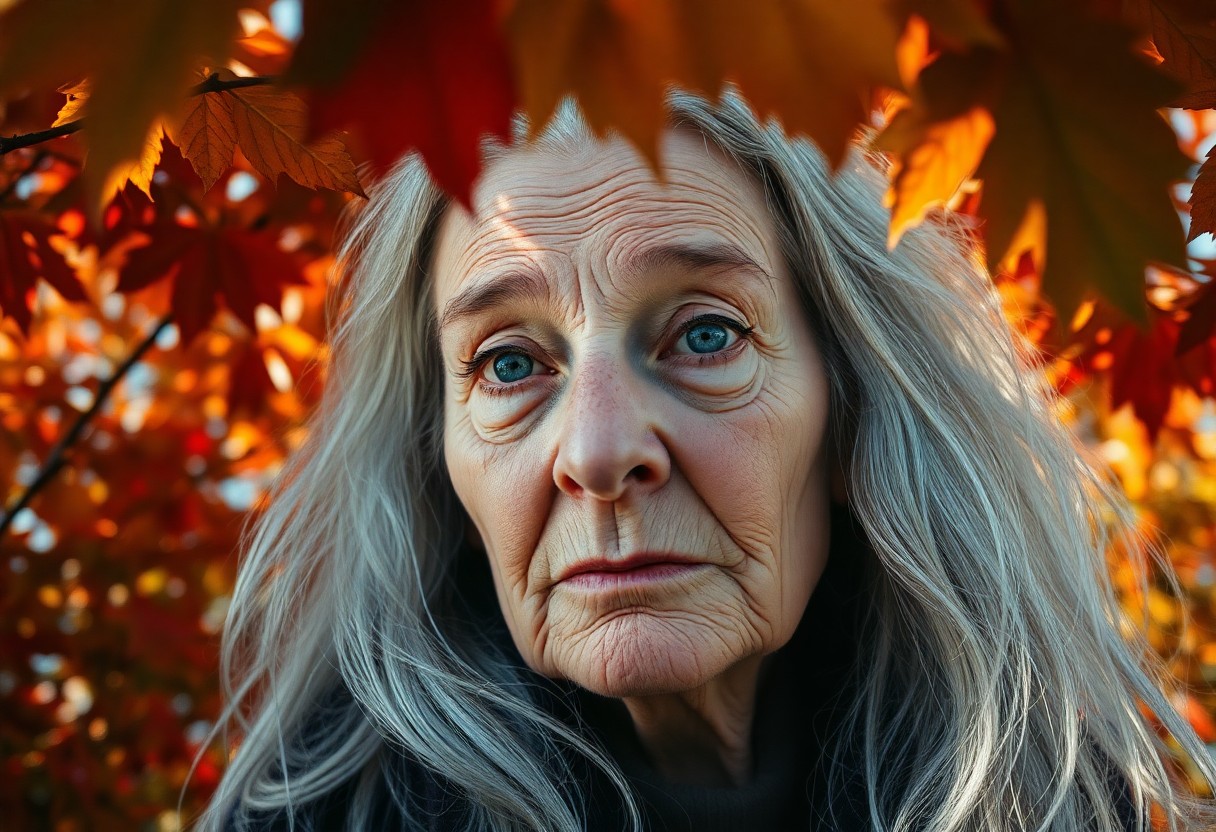 AI generated art for prompt: A striking portrait, captured with a mirrorless camera, depicts an elderly Nordic woman from a uniqu