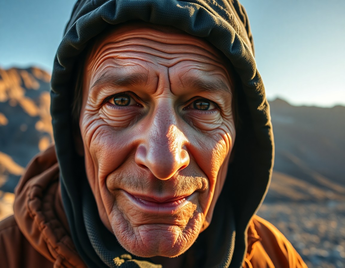 AI generated art for prompt: Capture the essence of an experienced adventurer in a unique portrait. Taken from a low angle, the d