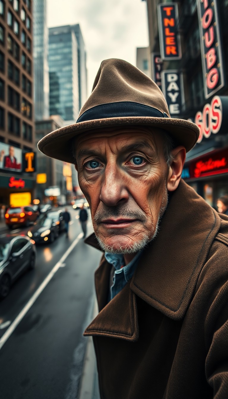 AI generated art for prompt: A portrait photograph captures the enigmatic gaze of an elderly Slavic man with serene blue eyes, se