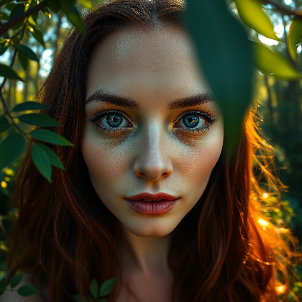 AI generated art for prompt: Craft a fine art oil painting portrait of a mysterious Micronesian woman with unfocused blue eyes in