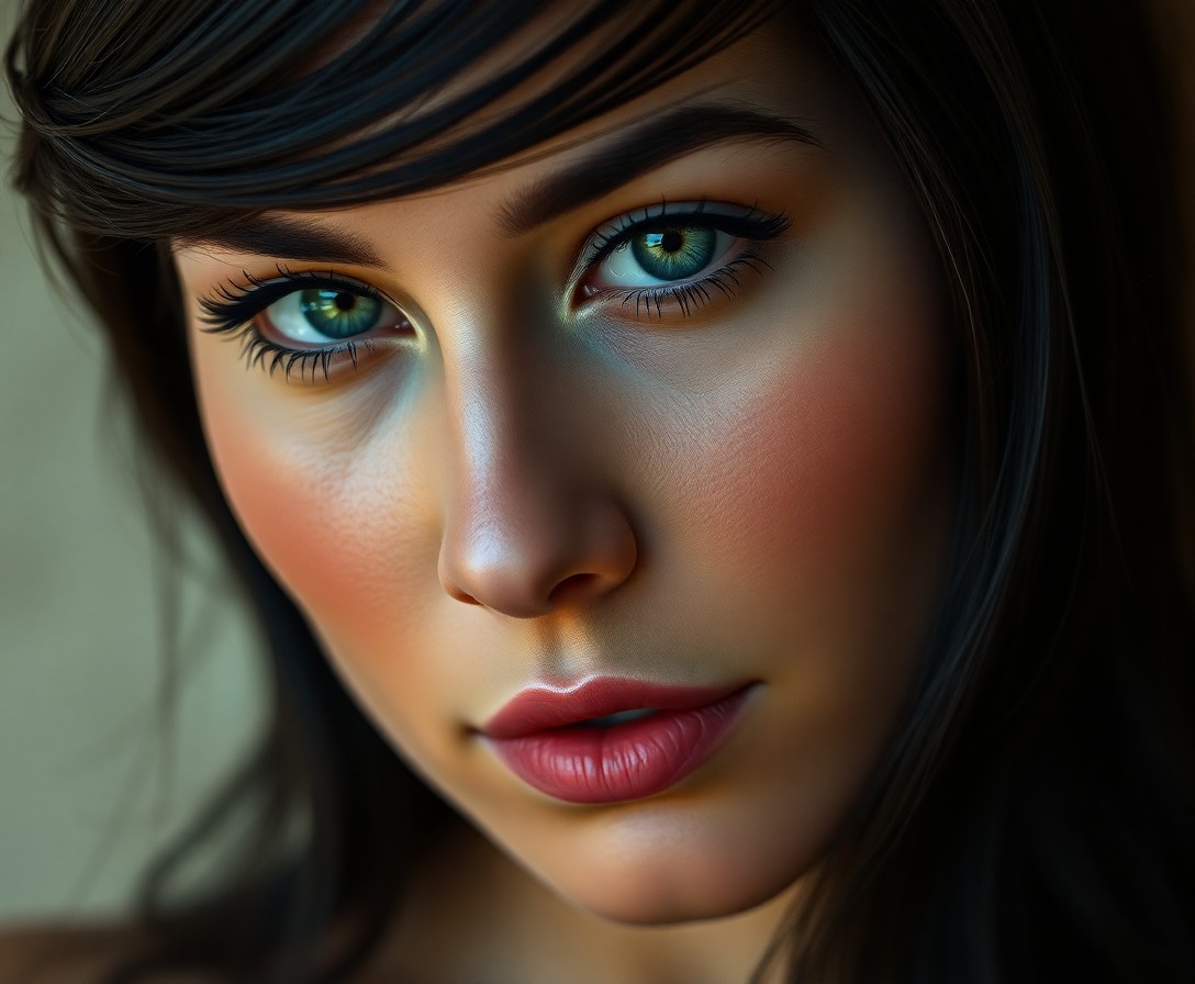 AI generated art for prompt: Immerse yourself in this captivating photorealistic portrait of a Latin American woman with striking