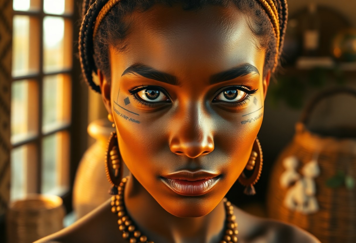 AI generated art for prompt: Craft a Renaissance-style portrait featuring an Ethiopian Latin American woman with mesmerizing eyes