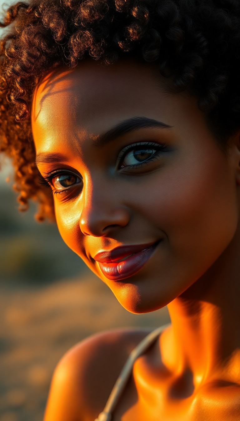 AI generated art for prompt: Create a captivating impressionist portrait of a young Western European woman with warm caramel skin