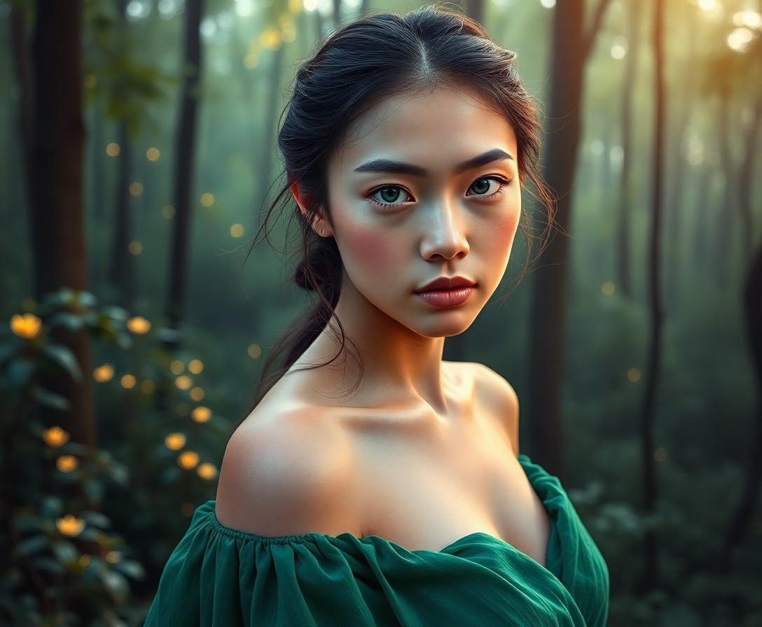 AI generated art for prompt: Craft a photorealistic portrait akin to a superrealistic oil painting, showcasing a young Micronesia