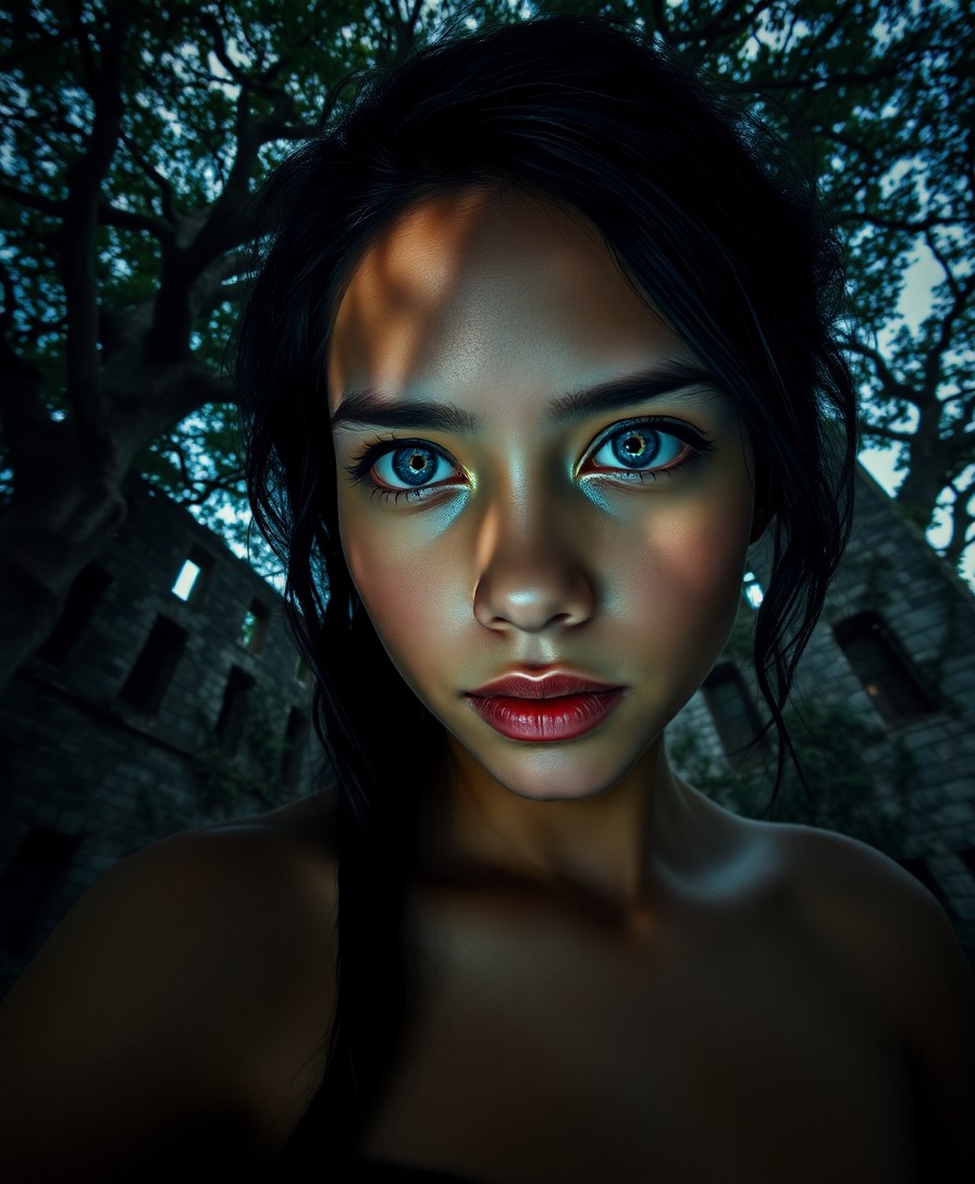 AI generated art for prompt: A hauntingly beautiful portrait, reminiscent of Renaissance masterpieces with a contemporary twist, 