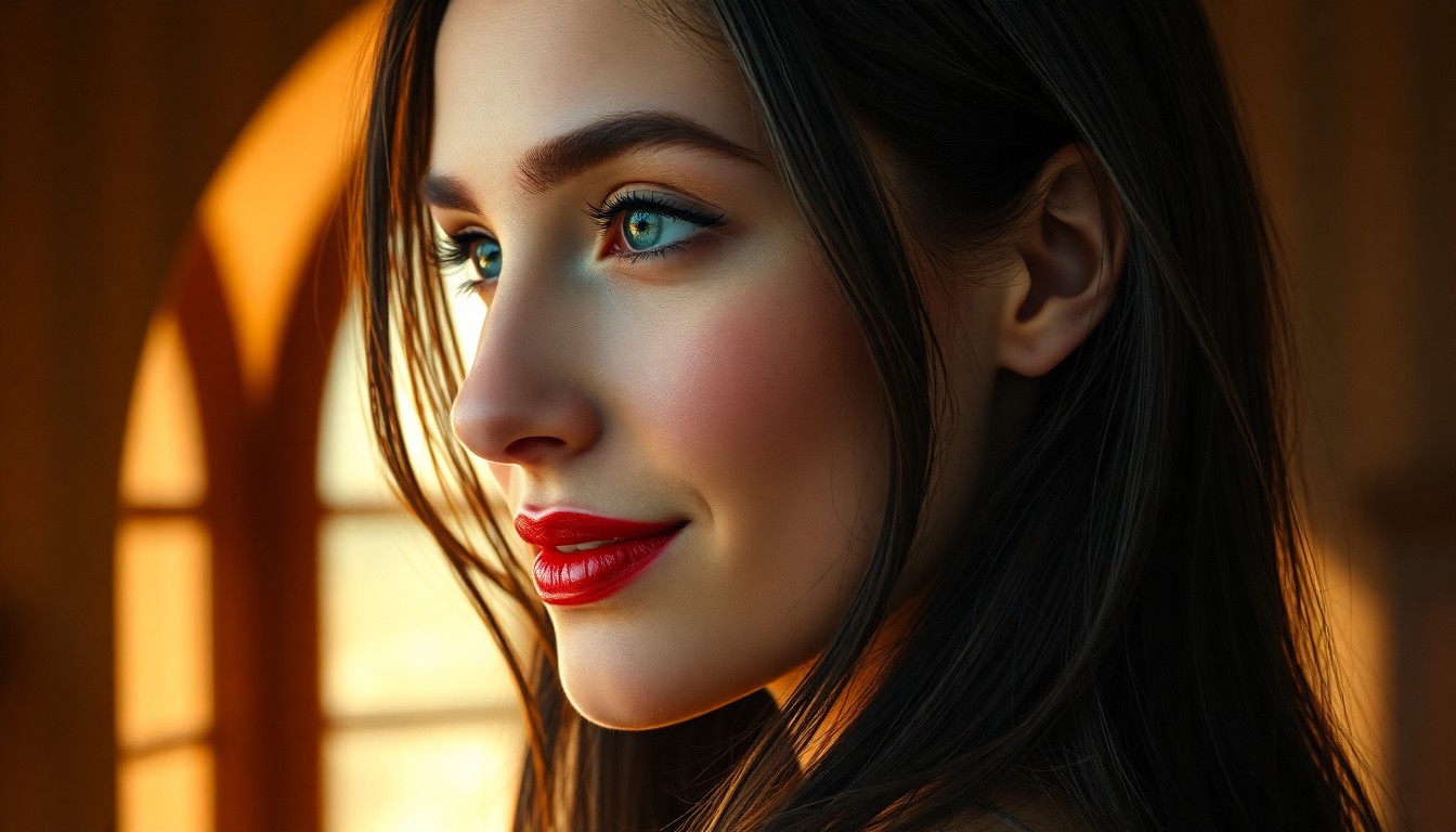 AI generated art for prompt: Create an image emulating a hyperrealistic oil painting style, depicting a close-up side portrait of