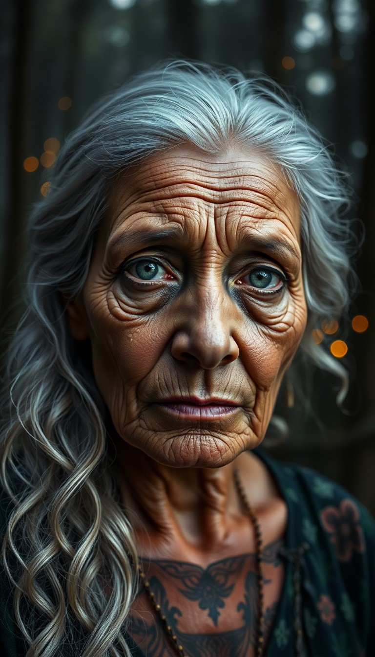 AI generated art for prompt: In the captivating style of surrealist photography, capture an ultra-realistic portrait of a wise ol