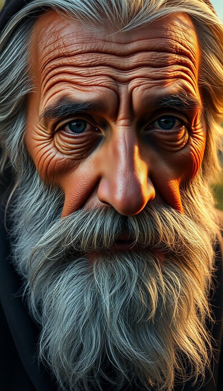 AI generated art for prompt: Craft a hyperrealistic oil painting portrait of an aged Southern European man with distinctive featu