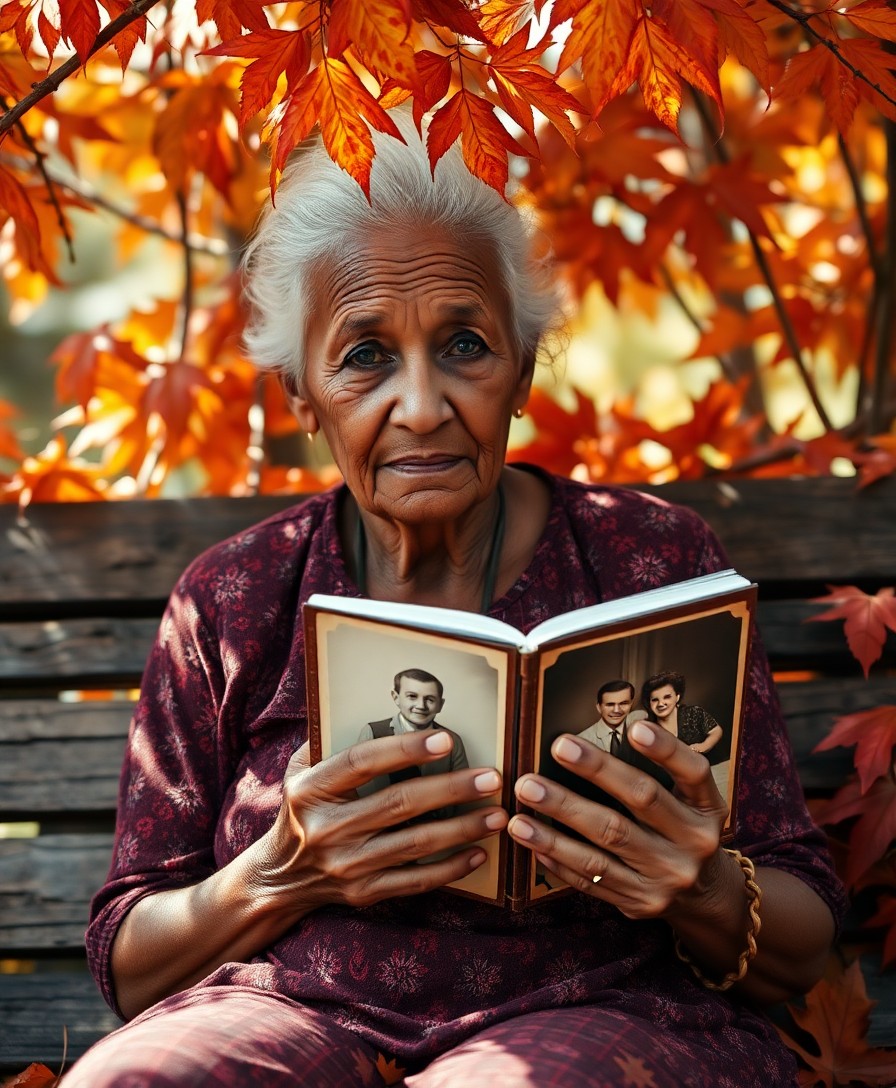 AI generated art for prompt: Craft a photorealistic portrait of an elderly Melanesian woman using a mirrorless camera, showcasing