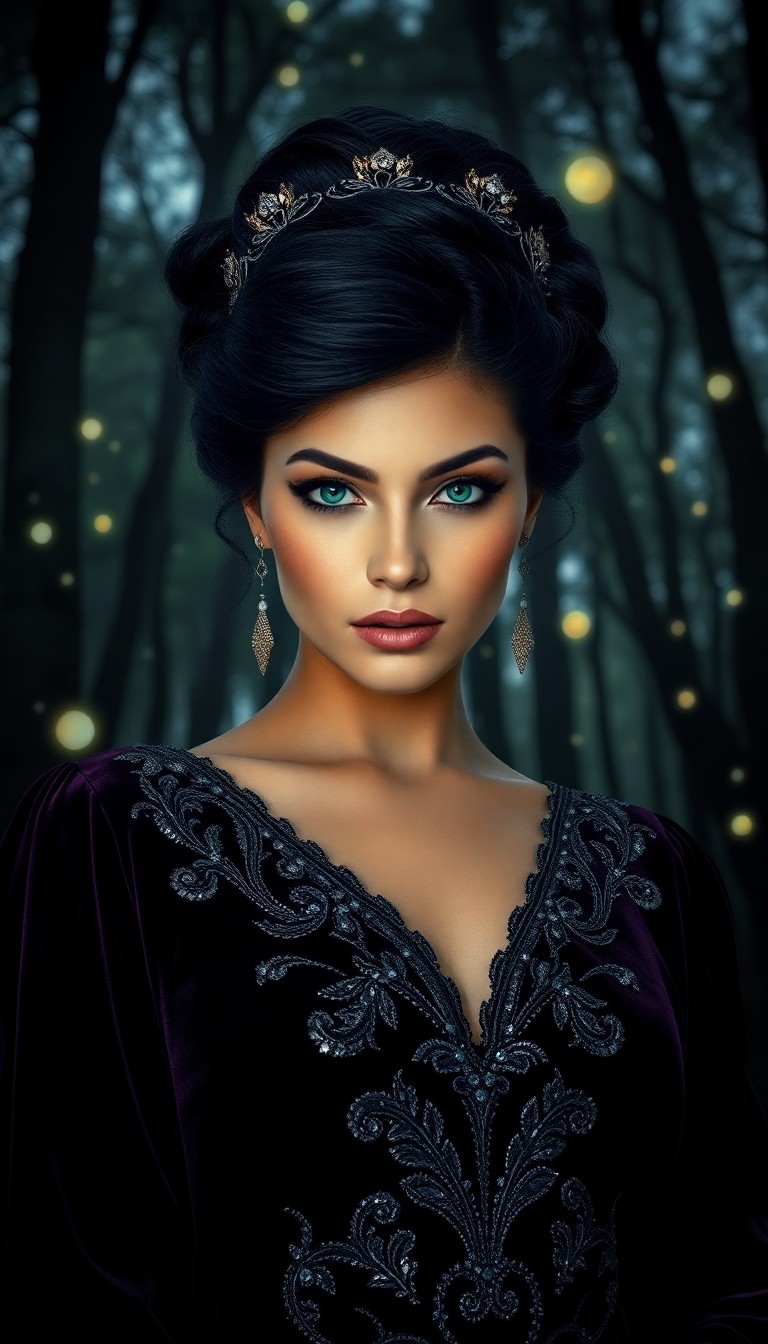 AI generated art for prompt: Envision an ultra-realistic portrait, capturing the enigmatic allure of a Latin American woman with 