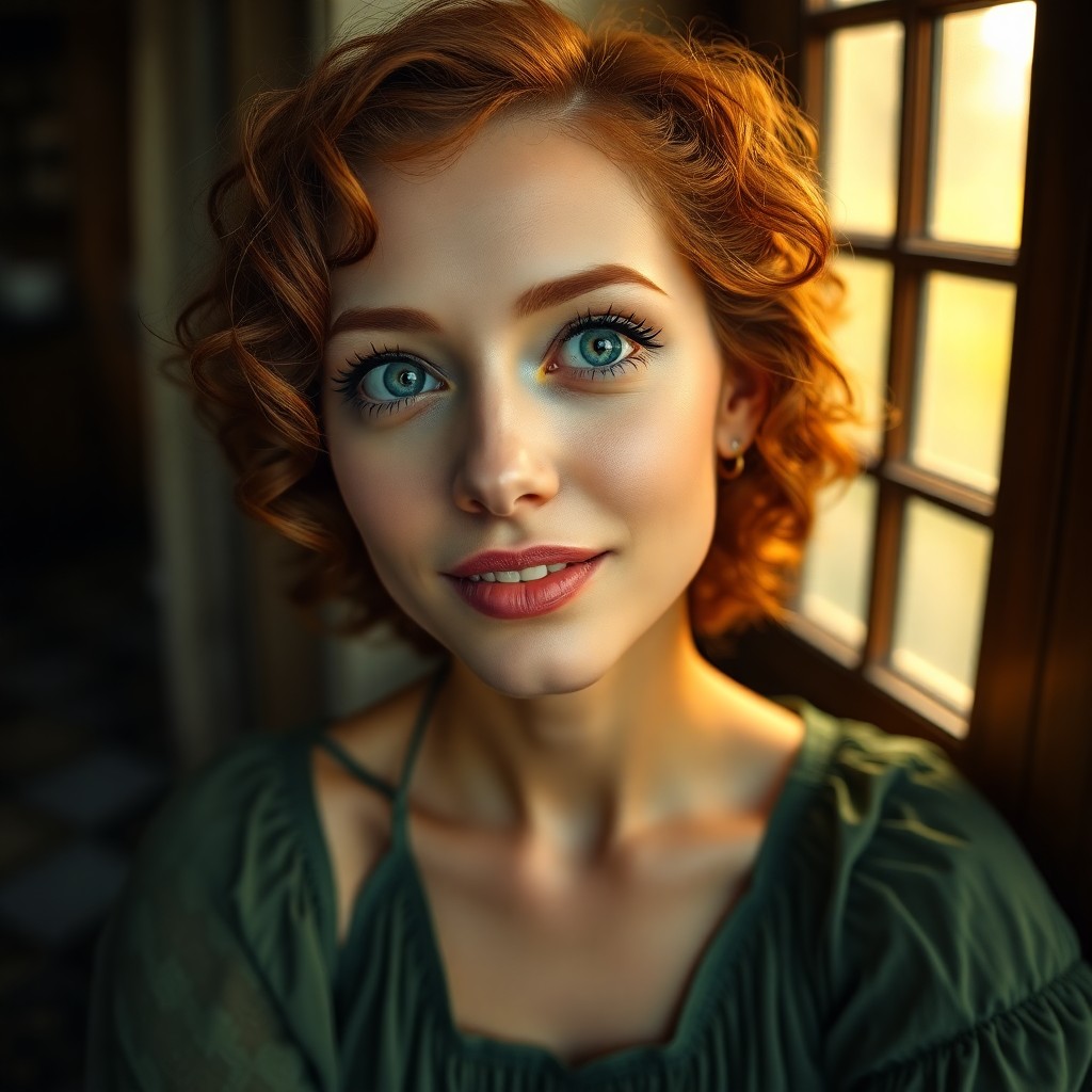 AI generated art for prompt: A photorealistic portrait showcases a Celtic woman in her prime with warm, earthy skin tones and str