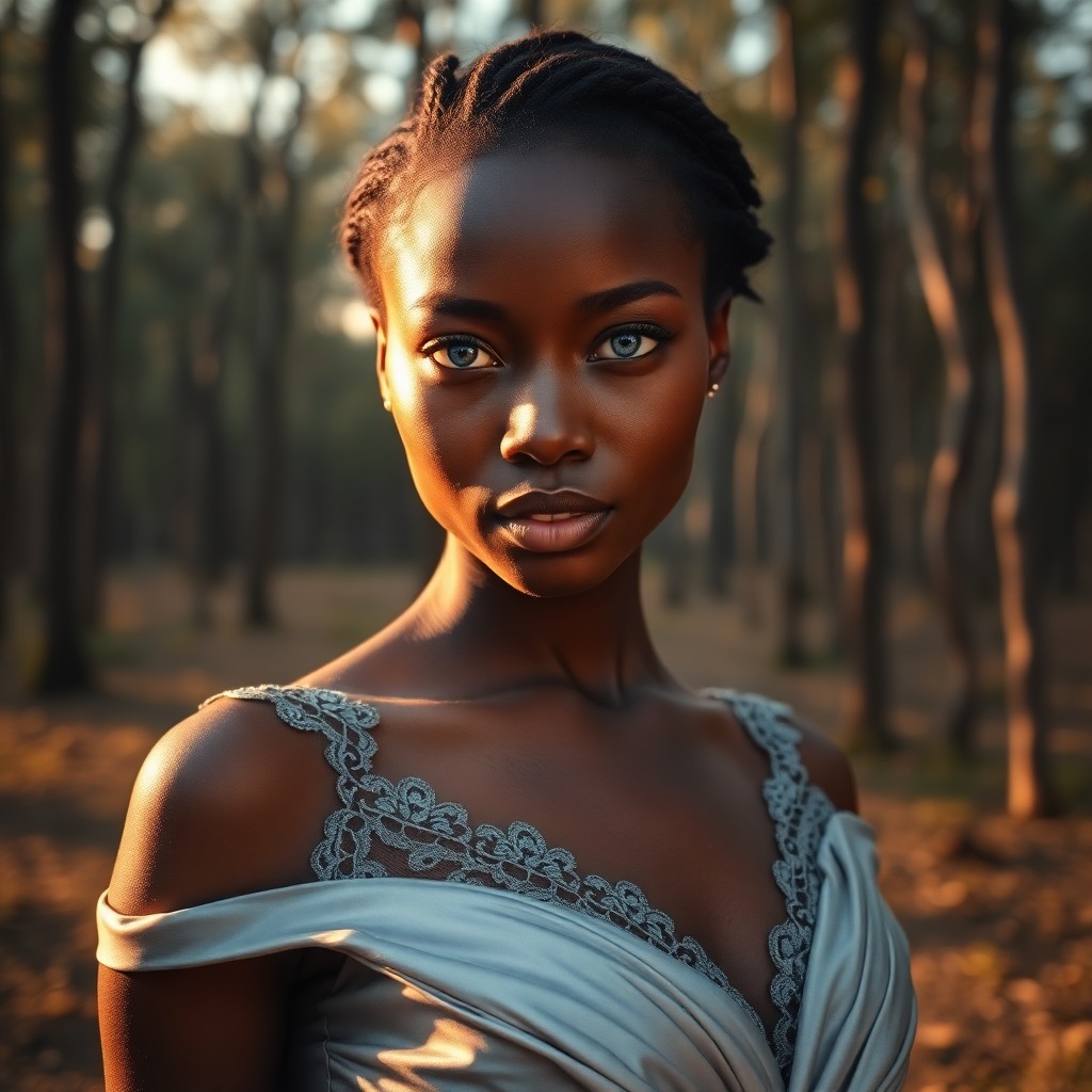 AI generated art for prompt: Create a photorealistic portrait photograph using a film camera, capturing a young Sub-Saharan Afric