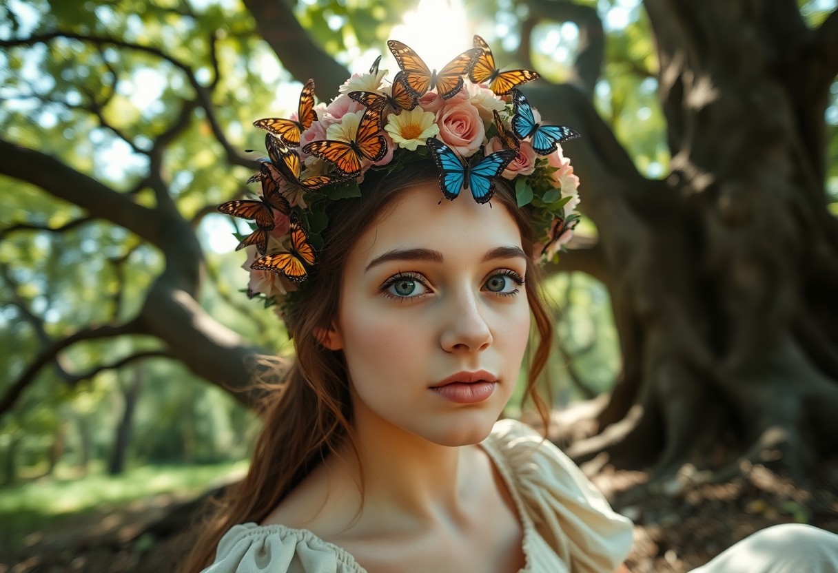 AI generated art for prompt: A mirrorless camera captures a photorealistic portrait of a young Southern European woman with soft 