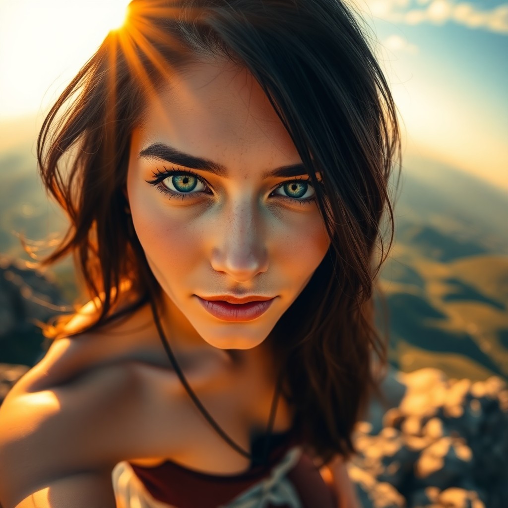 AI generated art for prompt: Craft a photorealistic portrait with DSLR precision, capturing a Western European woman's close-up a