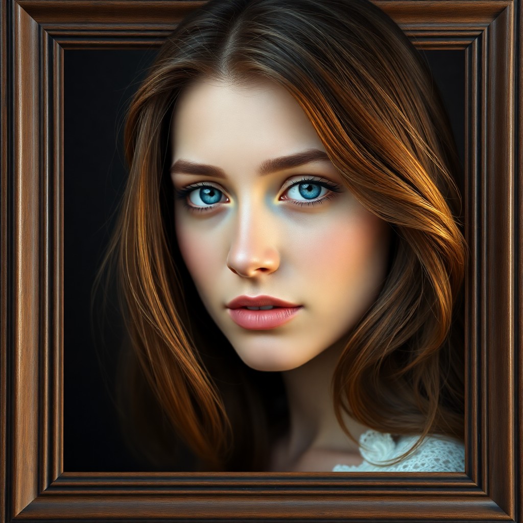 AI generated art for prompt: Craft an ultrarealistic portrait featuring a serene young Eastern European woman with calm blue eyes