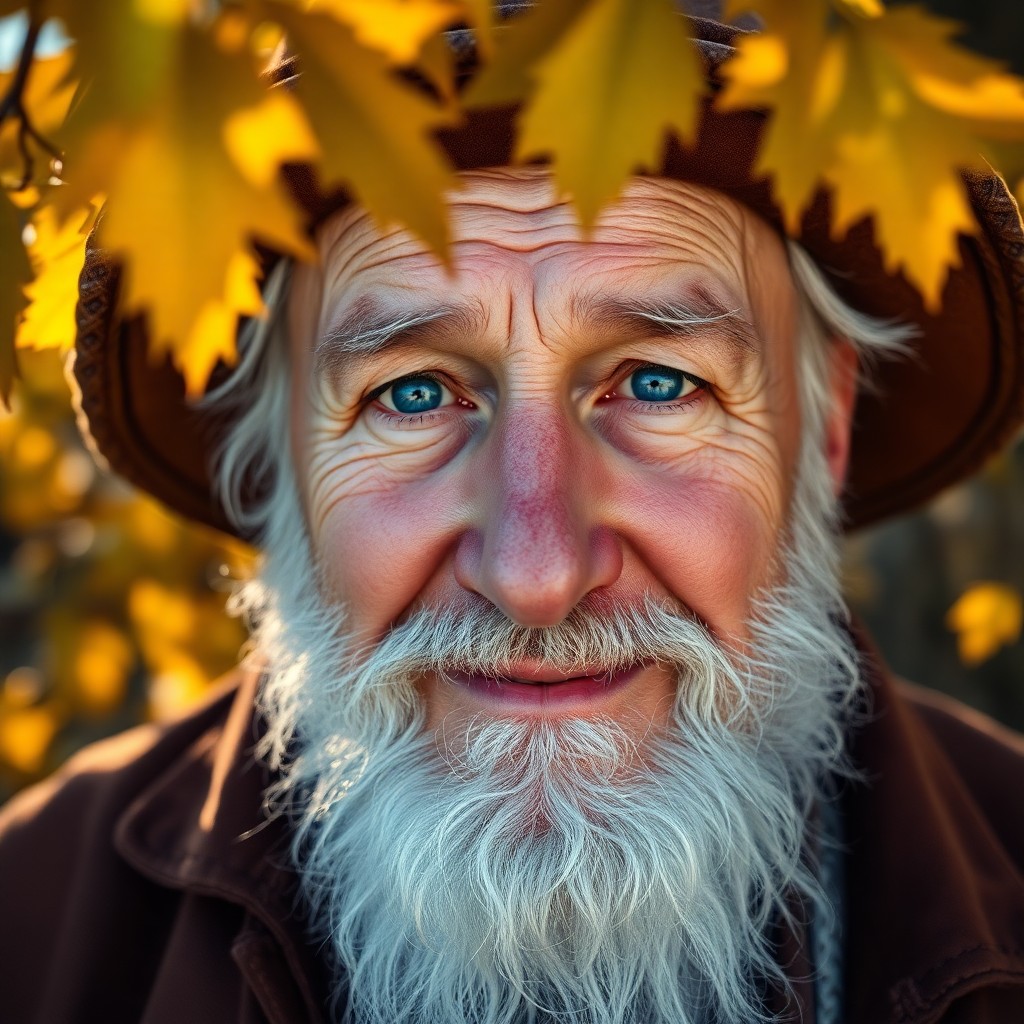 AI generated art for prompt: A highly detailed photorealistic portrait of an elderly Slavic man with a kind, wise expression and 