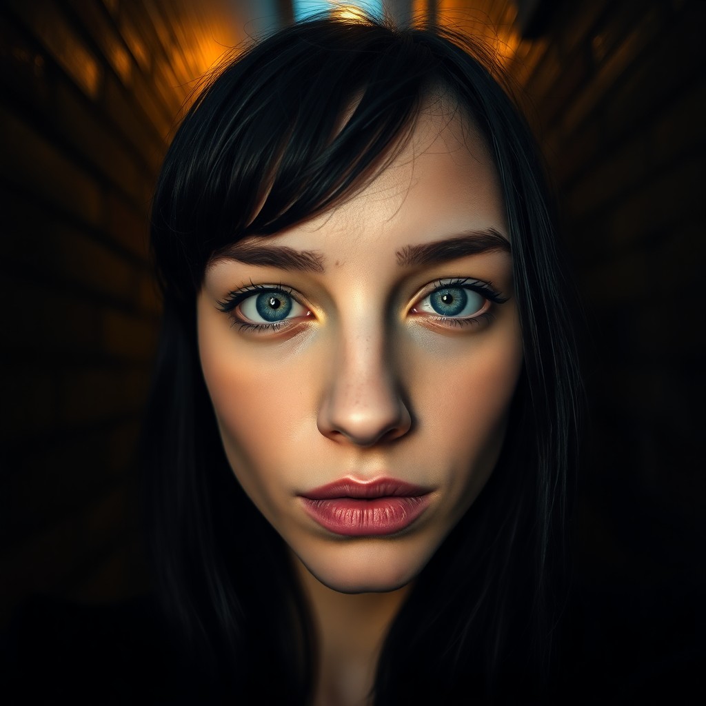 AI generated art for prompt: A captivating portrait, reminiscent of cinematic lighting, portrays an enigmatic subject with tranqu